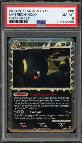 Pokemon Umbreon Prime Undaunted Holo Ultra Rare #86 PSA 8