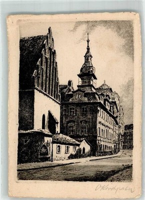 10711494 - Prag Originalunterschrift Original Radierung / Willy Lindwer Judaica