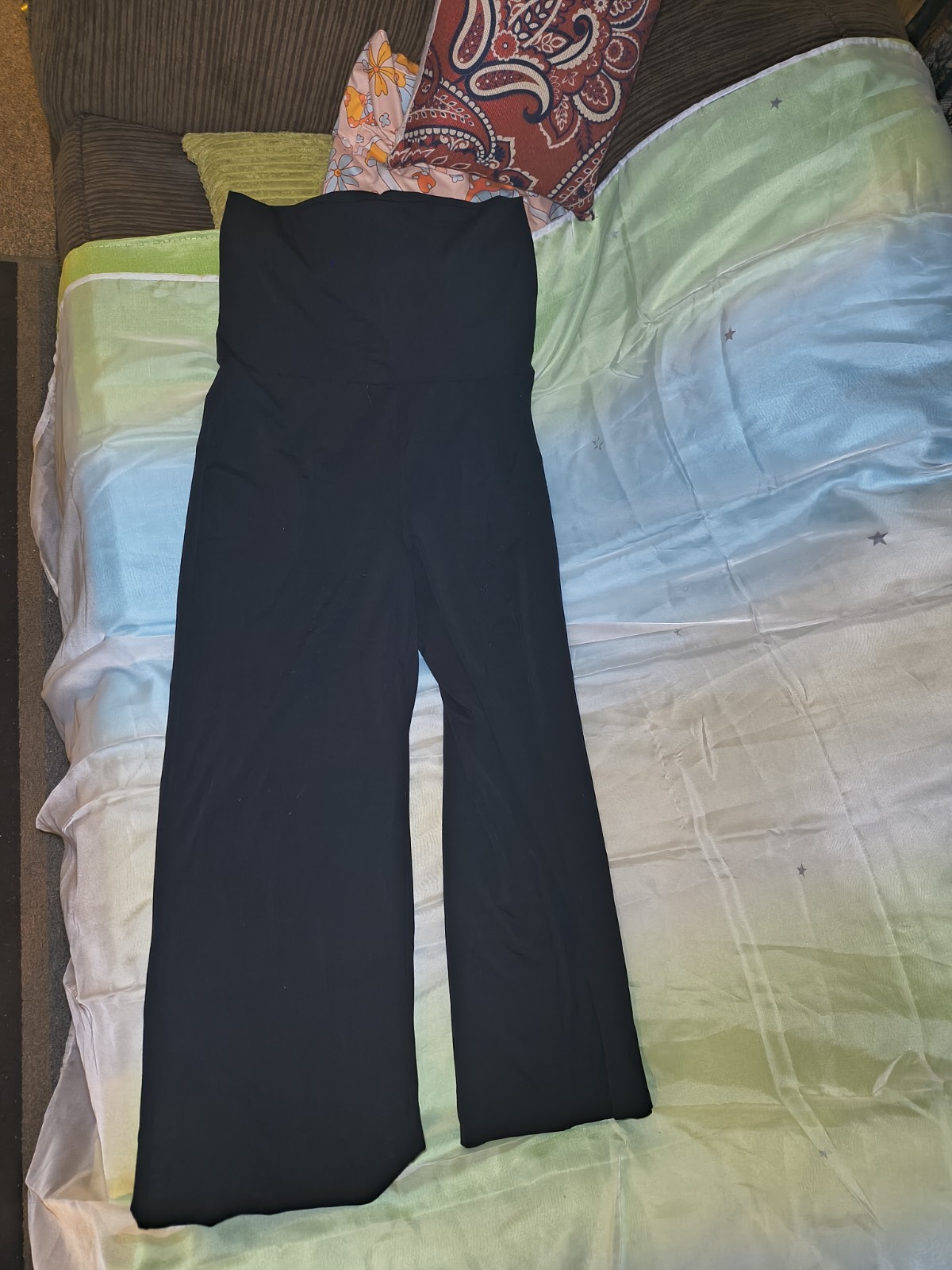 Soma Weekend Pants Womens M Black Flowy Wide Leg Comfort Rayon Stretchy 30x30