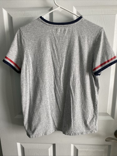 Tommy Hilfiger T Shirt Top Womens Size Large V Neck Short Sleeve Tee Gray - Picture 5 of 6