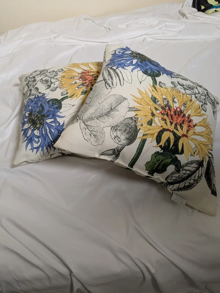 Juego de 2 almohadas de tiro umbral 16x16 tema botánico Foto 2 de 4