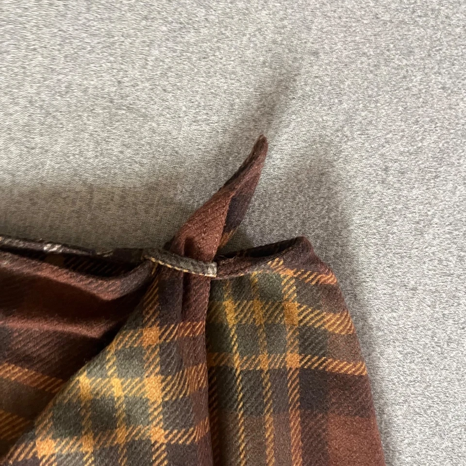 Emmanuel Ungaro Plaid Skirt Women’s Size 6 Brown Wool Blend Wrap Short - Image 3 of 4