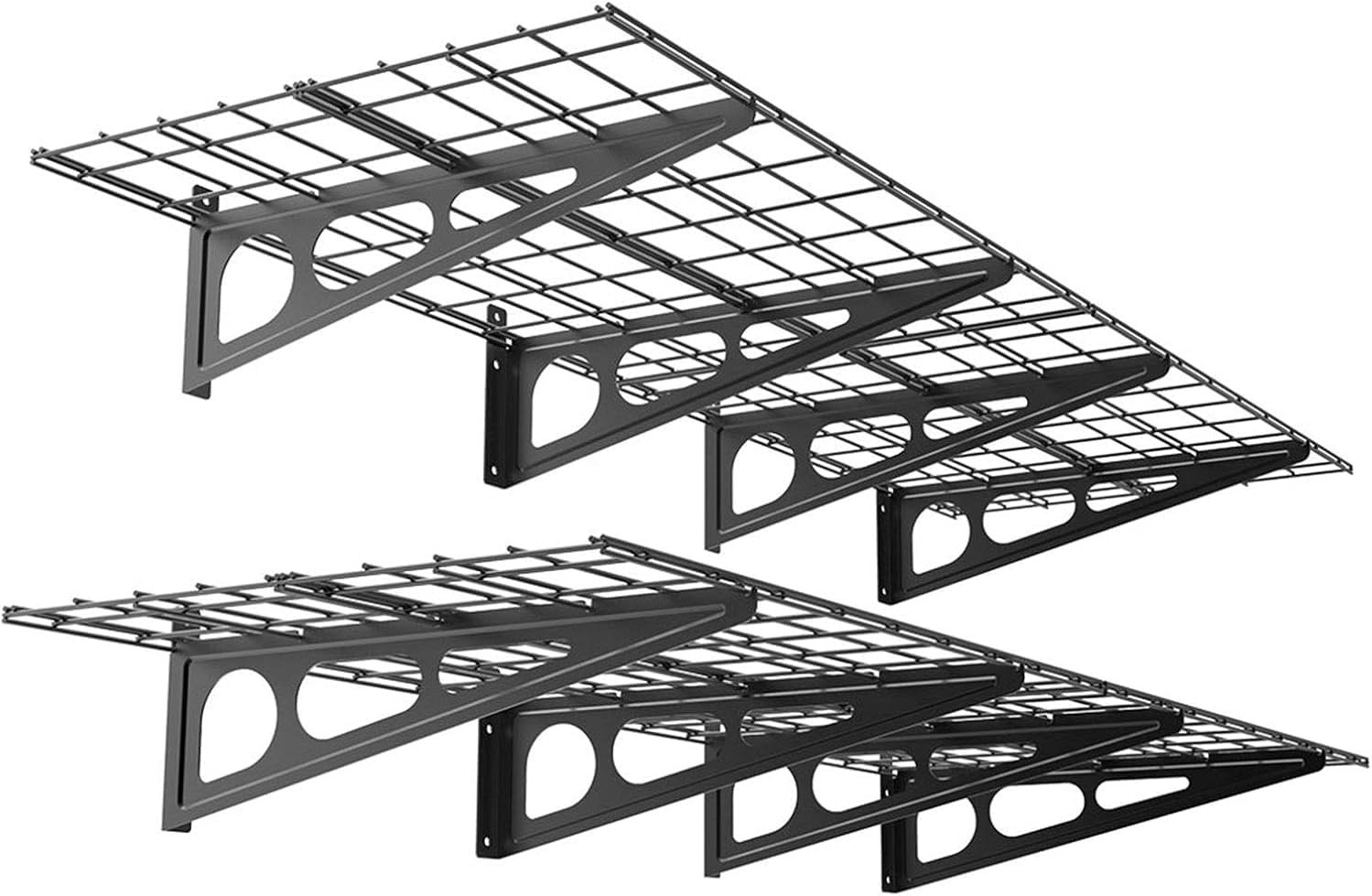 2pcs 2 X 6FT Garage Wall Shelving Heavy Duty Wall Mounted Shelving Easy Assembly