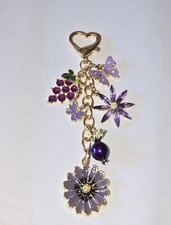 Spring Purple Flower Butterfly Blueberry Grape Purse Charm Bag Gifts Holidays