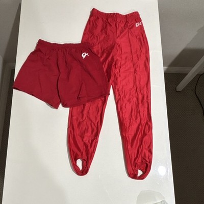 GK Gymnastics Red Shorts and Stirrup Pants Set 