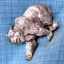 Grizzly Bear Belt Buckle Sportsman Nature Spirit Animal Vtg 80s TGABC  .NOX487