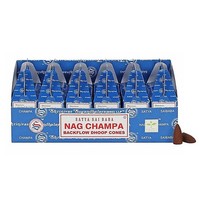 RäUcher Set Nag Champa RüCkfluss RäUcherkegel -- 75 G + Glas Kerzenhalter FüR Ti