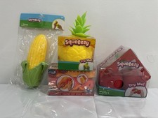 NEW Sunny Days Squeezy Hot Dog , Pineapple , and Corn Squishy Bundle of 4