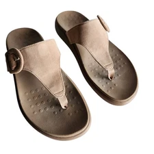 Vionic Activate Rx Womens Size 8 Thong Recovery Sandals Shoes Taupe Suede