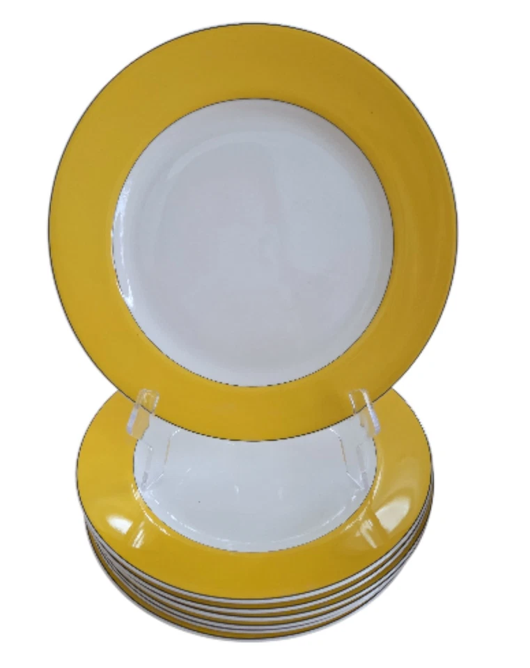 (7) Juego de platos de cena Kate Spade NY LENOX Rutherford Circle amarillo blanco 111/4" Foto 2 de 3