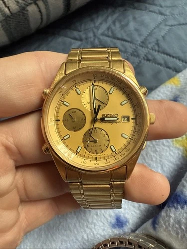 SEIKO 7T32-7B30 100m vintage quartz Chronograph Japan original strap W45