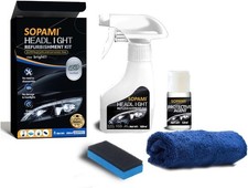 SOPAMI Car Headlight Restoration Kit Cleaner for Oxidized Yellowed Headlamps