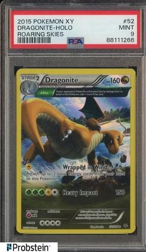 2015 Pokemon XY Roaring Skies #52 Dragonite Holo PSA 9 MINT