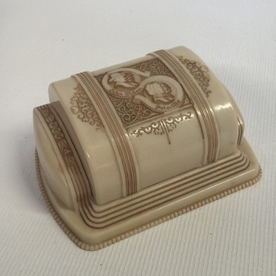 Antique WS New York Celluloid Ring Box John Alden Priscilla Longfellow Colonial