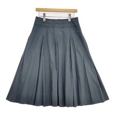MARGARET HOWELL 578-1232007 SILK COTTON POPLIN SKIRT skirt Blue gray 5-1204M  