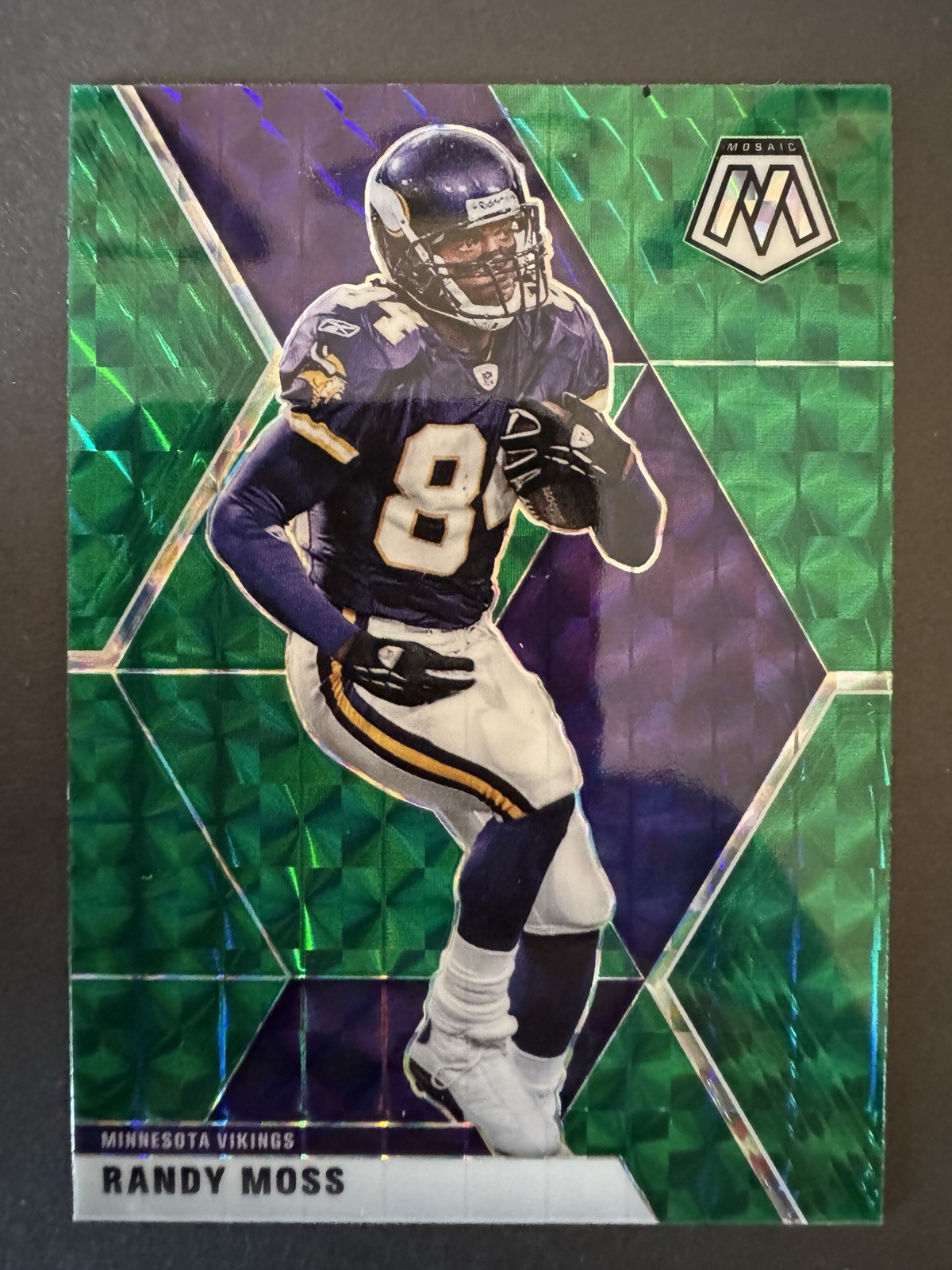 2020 Panini Mosaic RANDY MOSS #133 - GREEN MOSAIC PRIZM - Minnesota Vikings