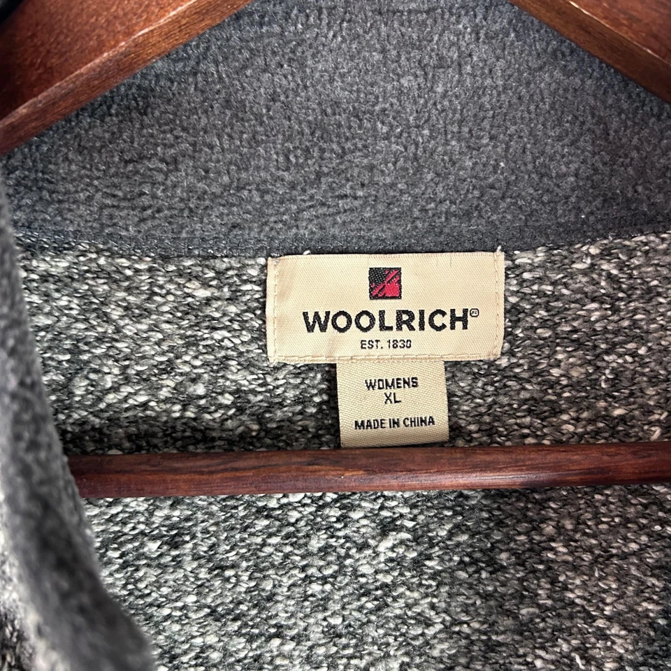 Suéter Woolrich Mujer XL Gris Brezo Cremallera Completa Cárdigan Oveja Fair Isle Nórdico Foto 3 de 4