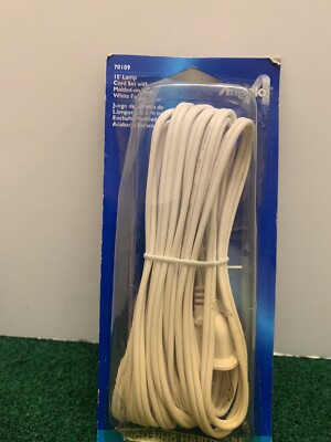 Angelo 15  Lamp Cord Set With Molded-on Plug-White Finish-New/ Old Stock-70109