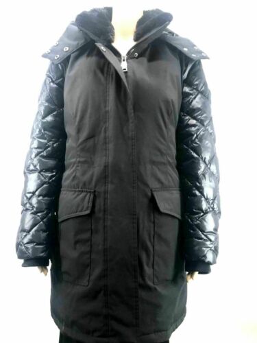 Calvin Klein Puffer Sleeve Coat Womens Small Removable Hood Black NWT$340