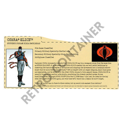 Hasbro Gi Joe G.I. JOE - Filecard FC - GI Joe Vs. Cobra - Cobra Slice v4