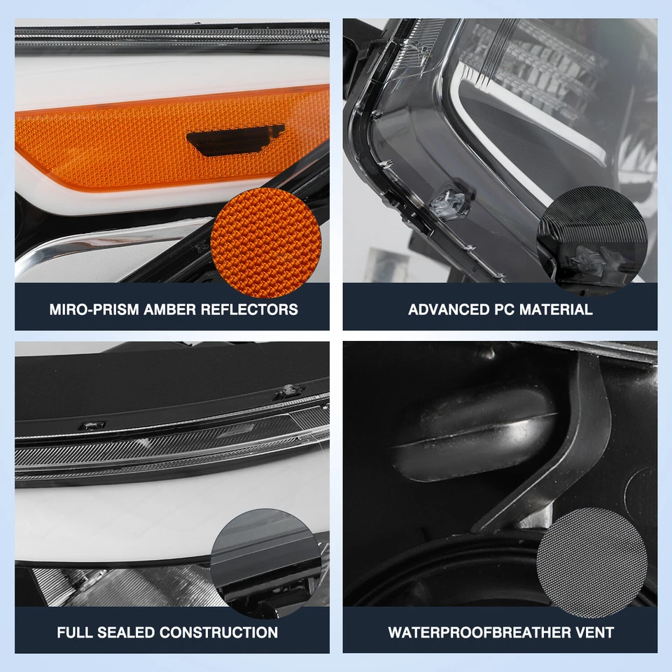 For 2014 2015 2016 2017 2018 2019 Kia Soul Halogen Headlights Assembly Pair - Image 3 of 4