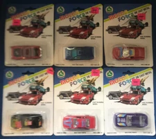 Lot of 6 Vintage Motor Force Die Cast Metal 2" Cars SEALED