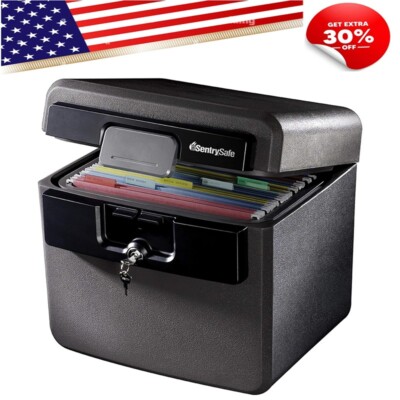 Safe Box, Fireproof Waterproof, File Folder and Document Safe,14.3 x 15.5 x 13.5