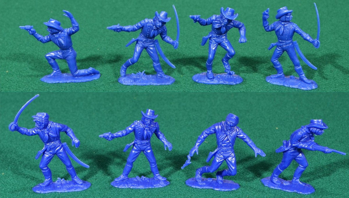 Jean Hoefler 8 U.S. Cavalry in 4 poses - 60mm plastic toy soldiers