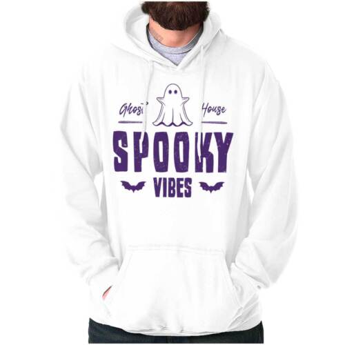 Spooky Halloween Ghost Spooky Vibes Bats Hoodie Hooded Sweatshirt Men Women