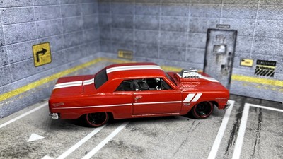 CUSTOM Red '64 Chevy Chevelle SS       Real Riders       Hot Wheels