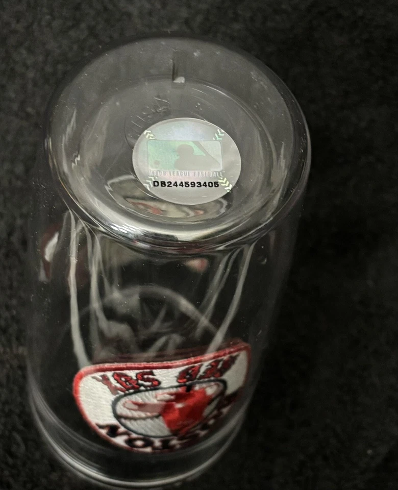 RARO Boston Red Sox 2004 Serie Mundial Campeones Parches Vaso Aislado Vidrio Foto 3 de 3