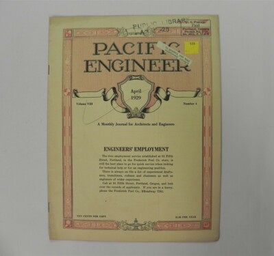PACIFIC ENGINEERING | MONTHLY JOURNAL FOR ARCHITECTS-APRIL 1929-*GOOD CONDITION*