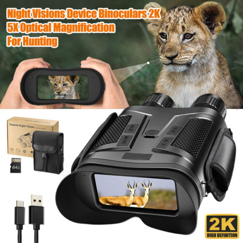 NV800S 2K 850nm Infared Night Vision Binoculars Telescope for Hunting+ 64GB Card - Picture 1 of 23
