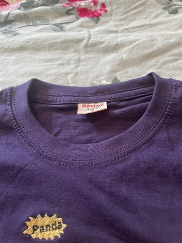 Girls Green2 Teddy Bear Baer Hadnosme Graphic Purple T-shirt. Size Large 10-12 - Picture 7 of 13