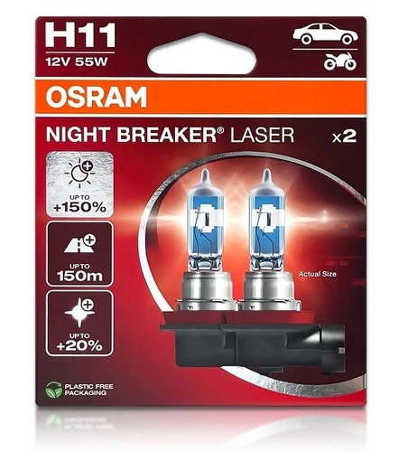 OSRAM NIGHT BREAKER 220 H11 12V 55W Halogen Headlight Car Original Bulbs (2 PCS) - Picture 6 of 11
