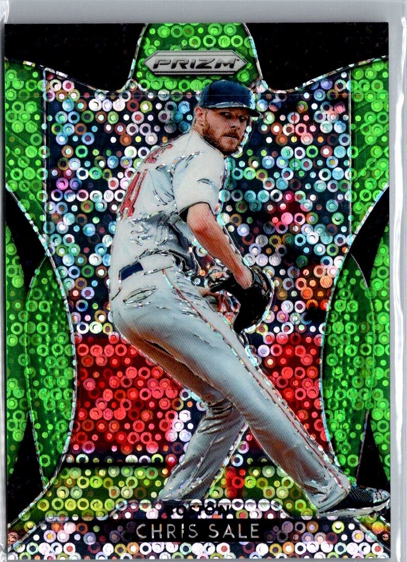 2019 Panini Prizm Lime Green Donut Circle Prizm /199 Chris Sale #31 Card