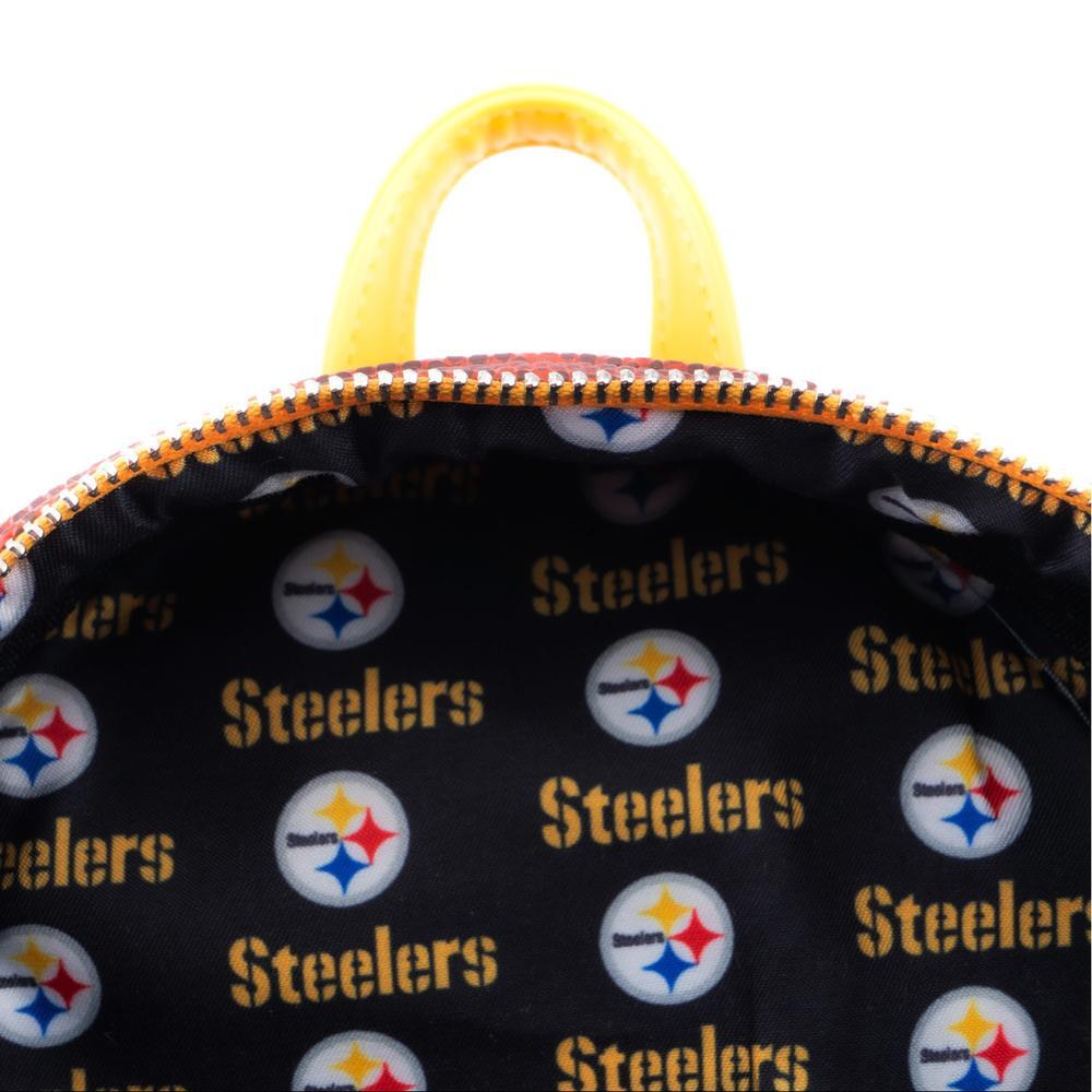 Loungefly NFL Pittsburg Steelers Pigskin Logo Mini Backpack  display picture 3