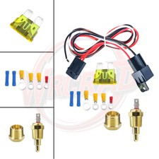 Universal Electric Radiator Cooling Fan Relay Kit Thermostat Temp Control Switch