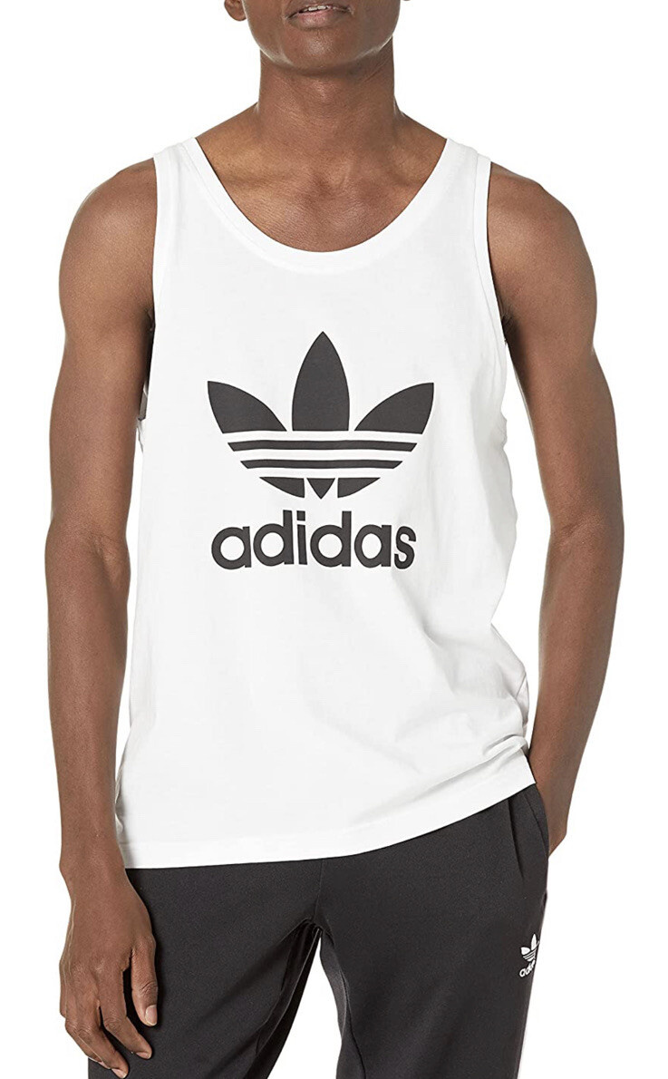 ☆Adidas☆Originals Adicolor Classics Trefoil Tank Top White Adidas WHITE/BLACK Men's Adicolor Classics Trefoil Tank Top