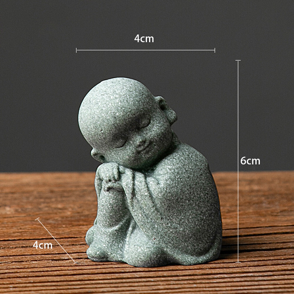 Mini Monk Ornaments Feng Shui Buddha Statue Tea Pet Zen Garden Tea Tray