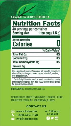 Salada Decaffeinated Classic Green - 40 envelopes - 2.12 oz (Pack of 3) - Picture 3 of 3