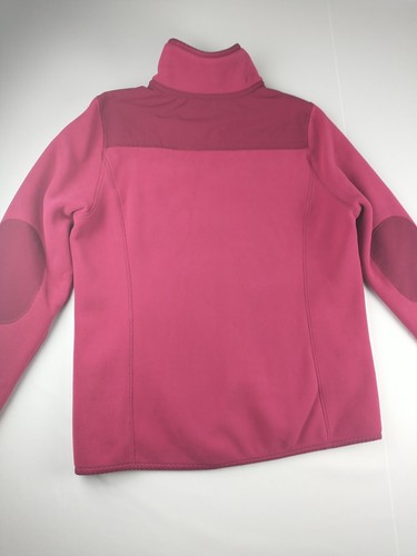 green tea fleece jacket, Women's L/G, Raspberry Color, Patches, full zip - Picture 8 of 9