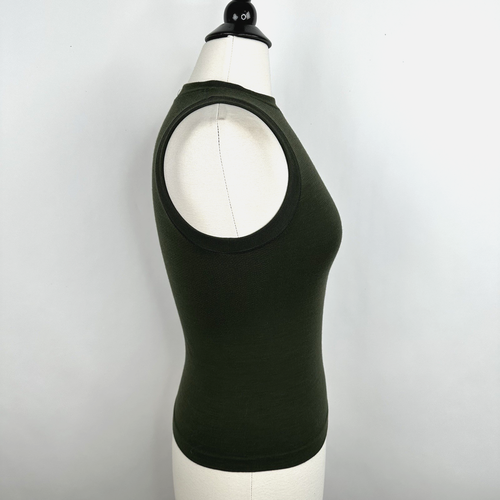 Camiseta sin mangas sin costuras Athleta Ascent XS Aspen oliva transpirable ajustada cuello redondo nueva con etiquetas - Imagen 5 de 8