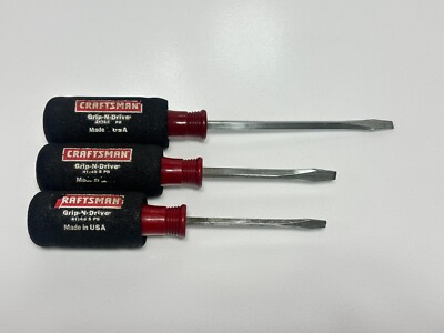 #ad Lot of 3 Craftsman Grip N Drive Screwdriver Set Cushion Grip Foam Handle 41745 $19.99