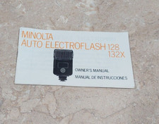 Vintage Minolta Auto Electroflash 128 132X Owner's Manual Printed in Japan 60 Pg
