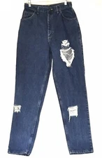 Gitano Womens Medium Wash High Waist Distressed Jeans Size 12 Long