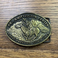 NRA Whittington Center Belt Buckle WHERE FRONTIER SPIRIT LIVES, Rifle Cowboy