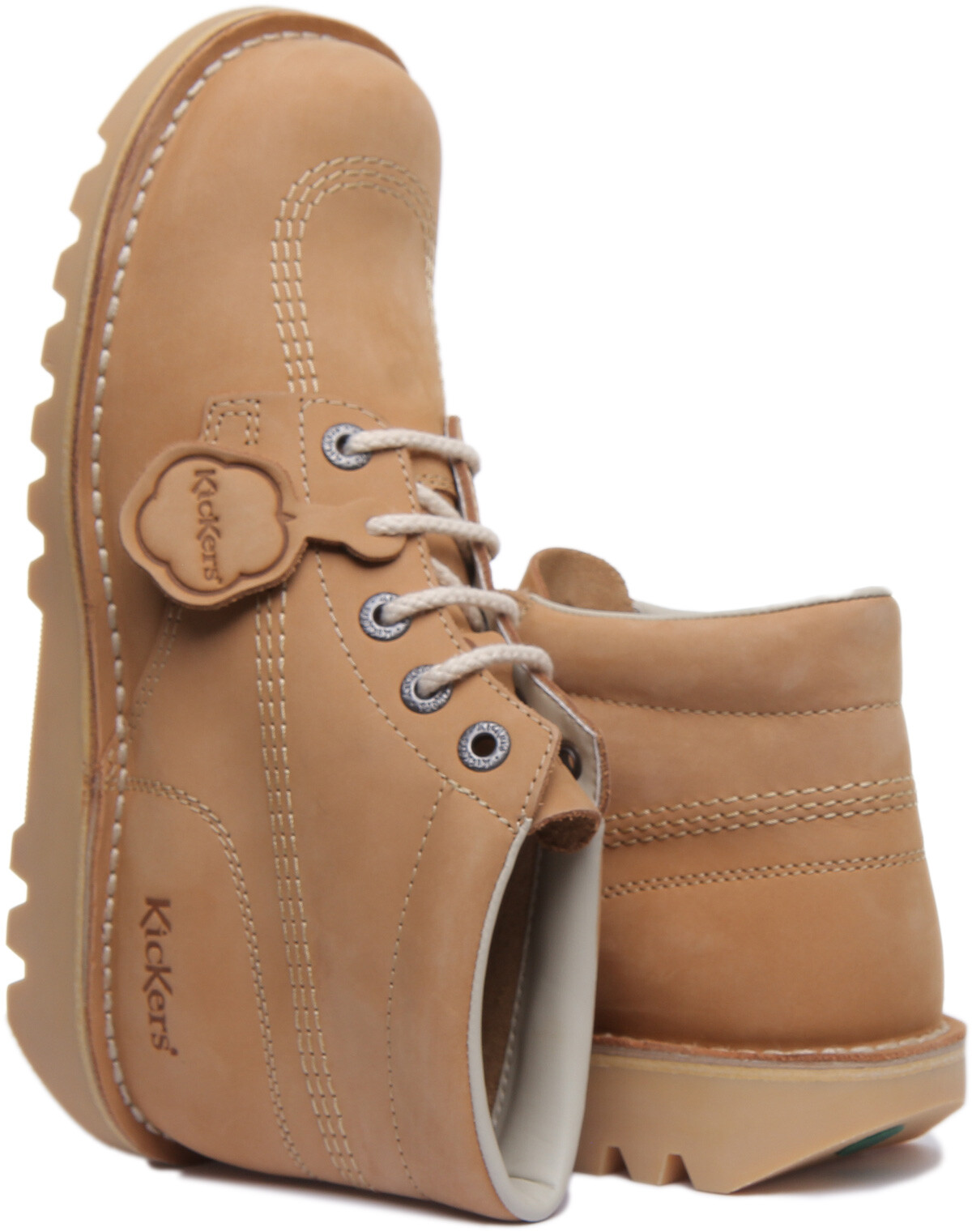 Kickers Men’s Brown Leather Chukka Boots with Cream Laces Kickers Men main image 3