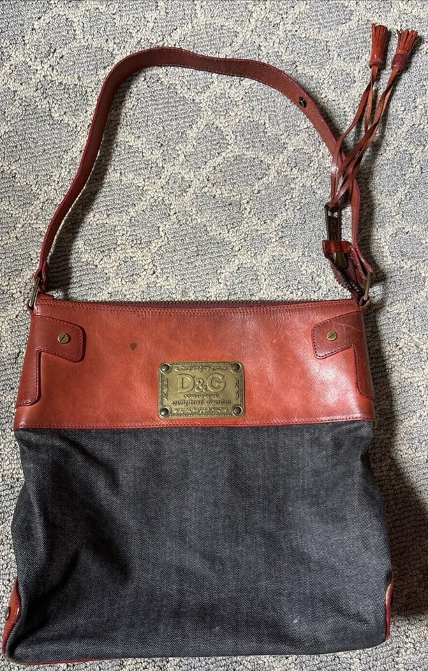 Cartera para mujer Dolce & Gabbana de cuero/algodón dos tonos marrón D&G Foto 2 de 4