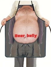 Men's Work Utility Apron Fat Belly, Creative Print Apron, Stain Resistant Cookin